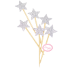 Mini Toppers Estrelas Glitter Prateado